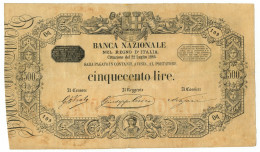 500 LIRE BANCA NAZIONALE NEL REGNO D'ITALIA 22/07/1885 MB/BB - Other & Unclassified