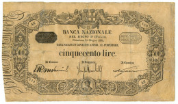 500 LIRE BANCA NAZIONALE NEL REGNO D'ITALIA GIÀ B. D'ITALIA 24/06/1895 MB/BB - Sonstige & Ohne Zuordnung