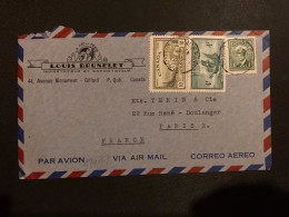 LETTRE Par Avion Pour La FRANCE TP 10c + VOILIER 4c + 1c OBL.21 V 49 QUEBEC + LA FEE DE PARIS LOUIS BRUNELET - Cartas & Documentos