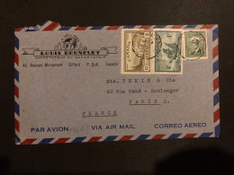 LETTRE Par Avion Pour La FRANCE TP 10c + VOILIER 4c + 1c OBL.21 V 49 QUEBEC + LA FEE DE PARIS LOUIS BRUNELET - Briefe U. Dokumente