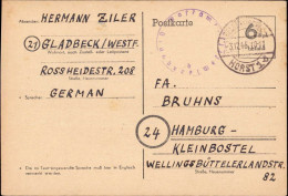 602220 | 1945, Ganzsache Der Britischen Zone Mit Postamtssiegel | Gladbeck (W 4390), Horst  ; Gelsenkirchen (W 4650) - OC38/54 Ocupacion Belga En Alemania