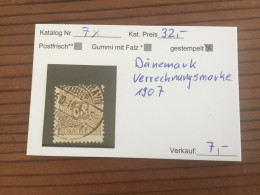 Dänemark Verrechnunsmarke 1907 Gestempelt - Used Stamps