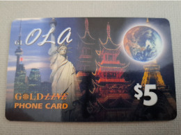 CANADA PREPAID / $5,-  OLA/ GOLD LINE PHONECARD/ FAMOUS STATUES    / VERY  FINE USED  **15270** - Kanada