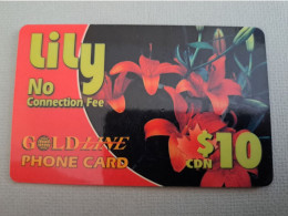 CANADA PREPAID / $10,-  LILY  / GOLD LINE PHONECARD/ LILY    / VERY  FINE USED  **15274** - Canada
