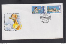 MOLDOVA, FDC - BARCELONA 92, SWIMING, SHOOTING (010) - Inverno1960: Squaw Valley