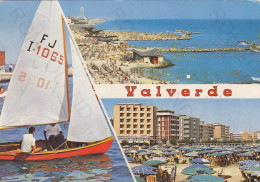 CARTOLINA  VALVERDE,CESENATICO,CESENA,EMILIA ROMAGNA-MARE,SOLE,ESTATE,LUNGOMARE,SPIAGGIA,VACANZA,VIAGGIATA 1973 - Cesena