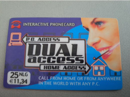 NETHERLANDS /  PREPAID /   DUAL ACCESS/ HOME ACCESS / INTERACTIVE     HFL 25,- USED  ** 15281** - Privadas