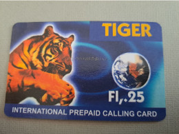 NETHERLANDS /  PREPAID /  TIGER PHONE CARD / TIGRE   /      HFL 25,-/  USED  ** 15288** - Privées