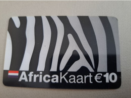 NETHERLANDS /  PREPAID /  AFRIKA KAART/ ZEBRA    /  € 10,-/  USED  ** 15292** - Privat