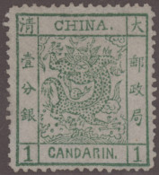 China: 1883, Large Dragon Thick Paper 1 Ca. Green, Unused No Gum (Michel €600) - 1912-1949 Republiek