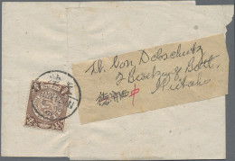 China: 1901, Coiling Dragon ½ C. Tied "TIENTSIN 9 NOV 01" To Wrapper To V. Dobsc - 1912-1949 República