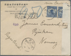 China: 1915, Registered Cover Addressed To Rjukan, Norway Bearing Junk Second Pe - Brieven En Documenten