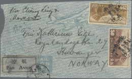 China: 1932/37, Airmail Cover Addressed To Stavanger, Norway Bearing Airmail Def - Lettres & Documents