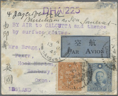 China: 1942/45, Very Small Airmail Cover Addressed To Banbury, England Bearing S - Storia Postale
