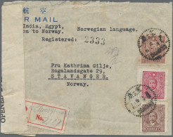 China: 1942/45, Registered Airmail Cover Addressed To Stavanger, Norway Bearing - Briefe U. Dokumente