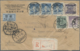 China: 1949, Registered Airmail Cover Addressed To Toronto, Canada Bearing SYS G - Cartas & Documentos