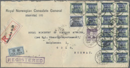 China: 1949, Heavy Registered Airmail Cover Of The Royal Norwegian Consulate Gen - Lettres & Documents