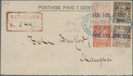 China - Shanghai: 1893, Envelope Embossed 1 Cent Uprated Surcharges ½ C. On 5 C. - Autres & Non Classés