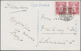 China-Taiwan: 1928, Japan 3 Sen Pair Tied "KIIRUN 23.12.28 TAIWAN JAPAN" To Ppc - Lettres & Documents