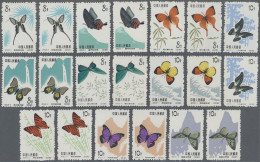 China (PRC): 1963, Butterflies (S56 II) Two Sets, Unused No Gum As Issued (Miche - Unused Stamps