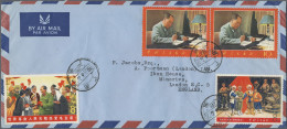 China (PRC): 1967/69, Ten Stamps Ex-cultural Revolution Period On Cover, Four On - Lettres & Documents