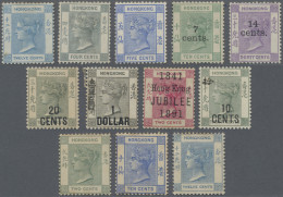 Hong Kong: 1865-1901 Group Of 12 Mint Queen Victoria Stamps, With SG 12a, 34, 35 - Sonstige & Ohne Zuordnung