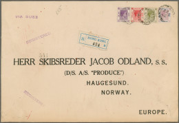 Hong Kong: 1938, KGVI, Four Preprinted Registered Covers (273x188 Mm) Used 1938/ - Autres & Non Classés