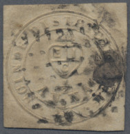 India: 1852 Scinde Dawk ½a. White, Used And Cancelled By Diamond Of Dots, Cut Sq - 1852 District De Scinde