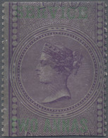 India - Service Stamps: 1866 Fiscal Stamp In Purple Optd. "SERVICE/TWO ANNAS" In - Sellos De Servicio