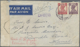 India  - Used Abroad: 1945 Censored Airmail Cover Sent From SHARJAH To Karachi, - Jemen