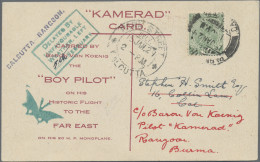 India - Air Mail: 1929, 15 January, Baron Von Koenig Flight Berlin To Tokyo, Cal - Posta Aerea