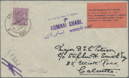 India - Air Mail: 1932 ASMANI GHARI Stage Akyab-Calcutta (17.11.1932) By French - Corréo Aéreo