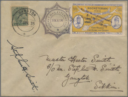 India - Rocket Mail: 1935 (7.-10. April) SIKKIM ROCKET MAIL: Four Different Cove - Otros & Sin Clasificación