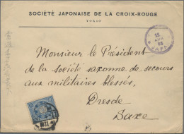 Japan: 1905, 10 S. Blue Tied "Tokyo 38-4-11" To Cover From Japanese Red Cross So - Altri & Non Classificati