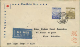 Japan: 1940, Tokyo-Hanoi FFC By JPSA, Both Directions: 70 Sen Frank "TOKYO 14.7. - Andere & Zonder Classificatie