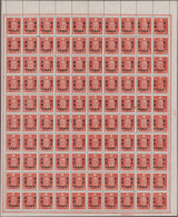 Japanese Occupation WWII - Hongkong: 1945, 3 Y. On 2 S. Carmine, Sheet Of 100, F - 1941-45 Ocupacion Japonesa