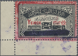 Yemen - Kingdom: 1963, Consular Official Stamp 10b. Red/black With Red Handstamp - Jemen