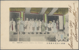 Korea: 1900, Ewha 4 C. Red Tied "SEOUL 21 MAI 05" To Ppc ("(21) Korean Buddhist - Corée (...-1945)