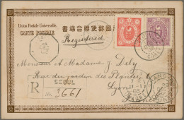 Korea: 1900/01, Ewha 4 Ch. And 10 Ch. Tied "SEOUL 12 DEC 02" To Ppc (Independent - Korea (...-1945)