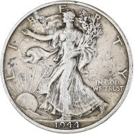 Monnaie, États-Unis, Walking Liberty, Half Dollar, 1944, Denver, TTB, Argent - 1916-1947: Liberty Walking (Libertà Che Cammina)