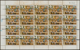 Laos: 1982 Complete Sheet (4x5) Of 1979 10k. With DOUBLE OVPT "1982" (one Invert - Laos