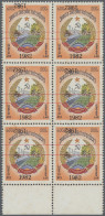 Laos: 1982 200k. Vertical Block Of Six With Sheet Margin At Foot, OVERPRINT "198 - Laos