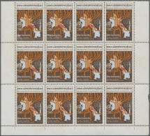 Laos: 1985 Provisional 250k., Lower Part Sheet Of 12, Optd. "1985" In Red, Mint - Laos