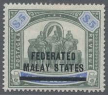 Malayan States: 1900 'Elephants' $3 From Perak Optd. "FEDERATED/MALAY STATES", M - Federated Malay States