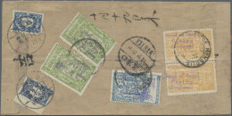 Mongolia: 1931 Registered Red Band Cover From Ulan Bator To China, Franked By 19 - Mongolia