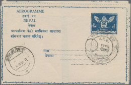 Nepal - Postal Stationery: 1959 (15. Apr.), Two Postal Stationery Aerograms 8p. - Népal