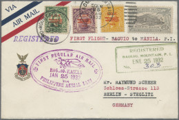 Philippines: 1932 (Jan 25) First Flight Baguio-Manila Cover Used Registered To B - Philippines