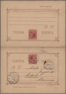 Philippines - Postal Stationery: 1890 Postal Stationery Double Card 3+3c. Used F - Philippinen