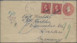 Philippines - Postal Stationery: 1900, Stationery Envelope 2c. Carmine Uprated B - Filippine