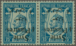 Syria: 1924, Pierre De Ronsard 4pi. On 75c. Blue With Inverted Surcharge, Horizo - Syria